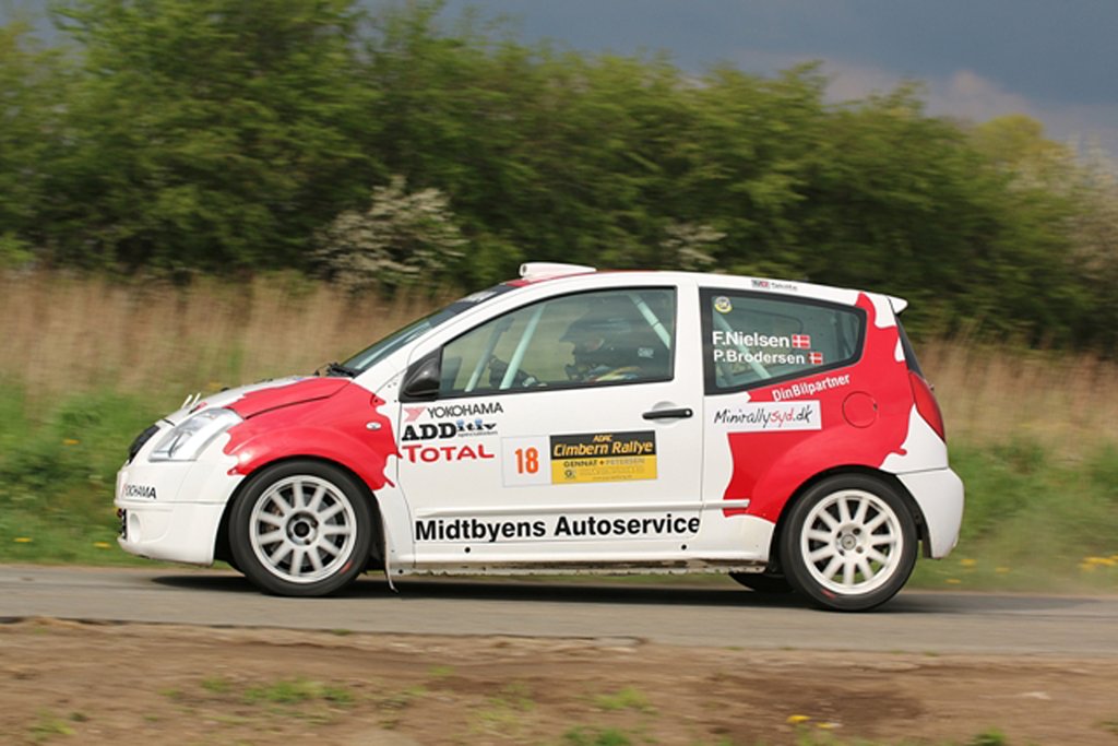 Frank Nielsen og Per Brodersen fulgte op på sidste års succes, da Cimbern Rally blev kørt i Tyskland den 27. april
(Foto: Alex Rasmussen, rallyfoto.dk)
